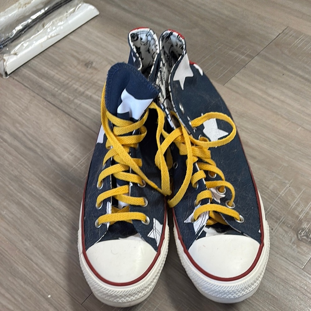 Coraline x Converse Navy and Yellow High-Top Sneakers